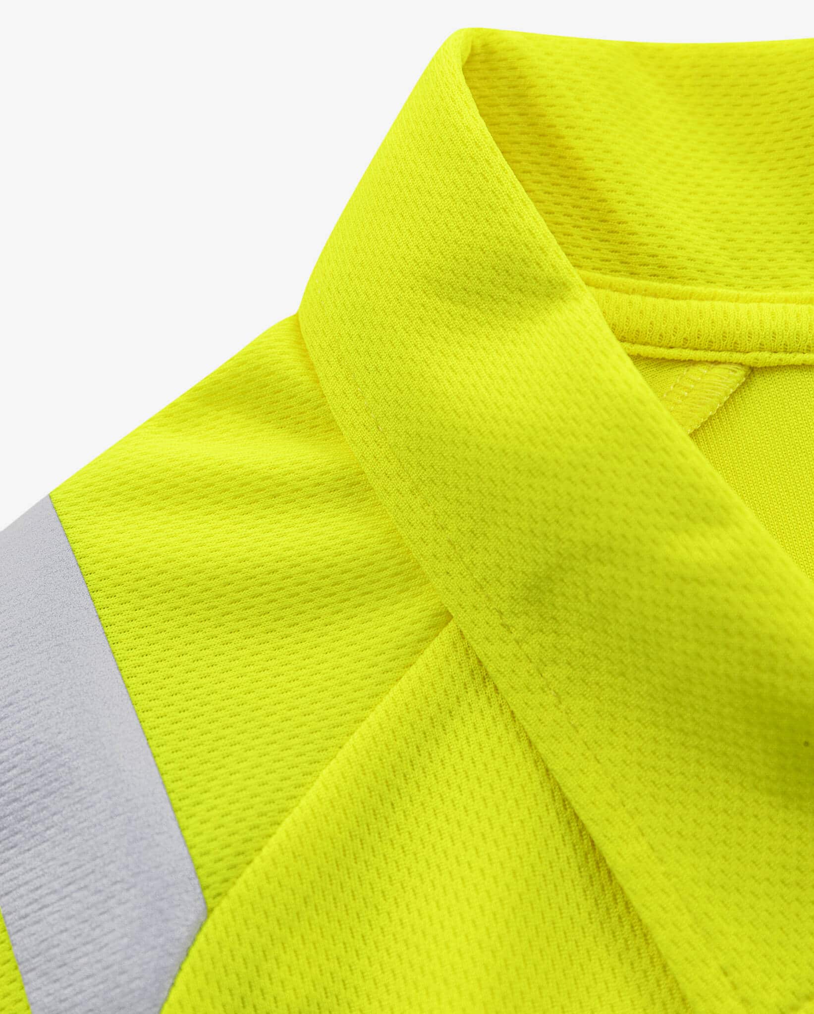 High Vis Green Funktions-Poloshirt Langarm Kl. 3 7864 GPST High Vis Green Funktions-Poloshirt Langarm Kl. 3 7864 GPST von Fristads, Detail Kragen aus doppelt gelegtem Material
