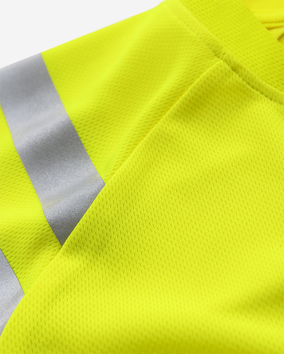 High Vis Green Funktions-T-Shirt Kl. 3 7860 GPST High Vis Green Funktions-T-Shirt Kl. 3 7860 GPST von Fristads, Detail Funktionsstrick und Reflexstreifen an der Schulter