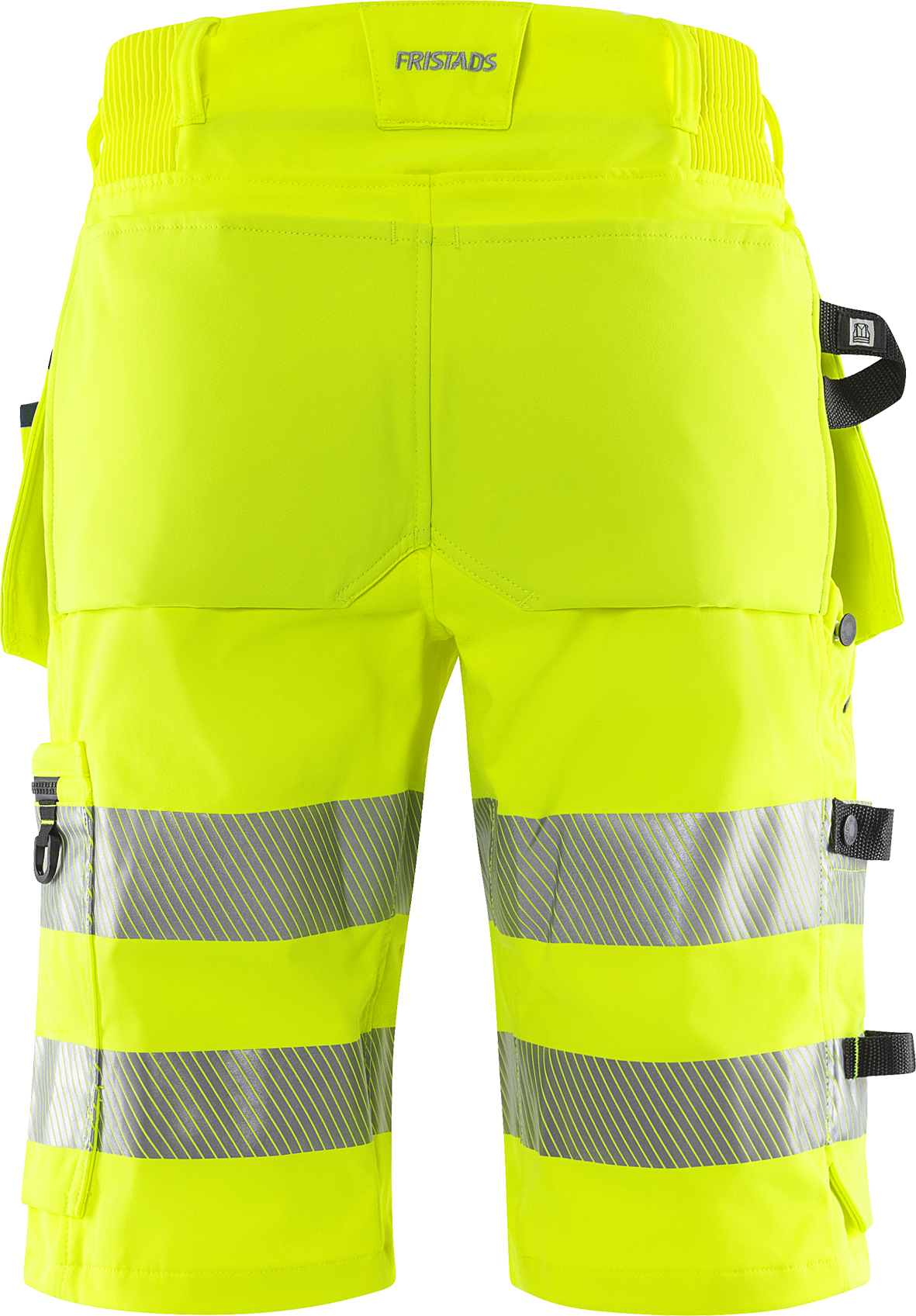 High Vis Green Handwerker Stretch-Shorts Kl. 2 2646 GSTP High Vis Green Handwerker Stretch-Shorts Kl. 2 2646 GSTP von Fristads in Warnschutz-Gelb/Marine, Rückansicht