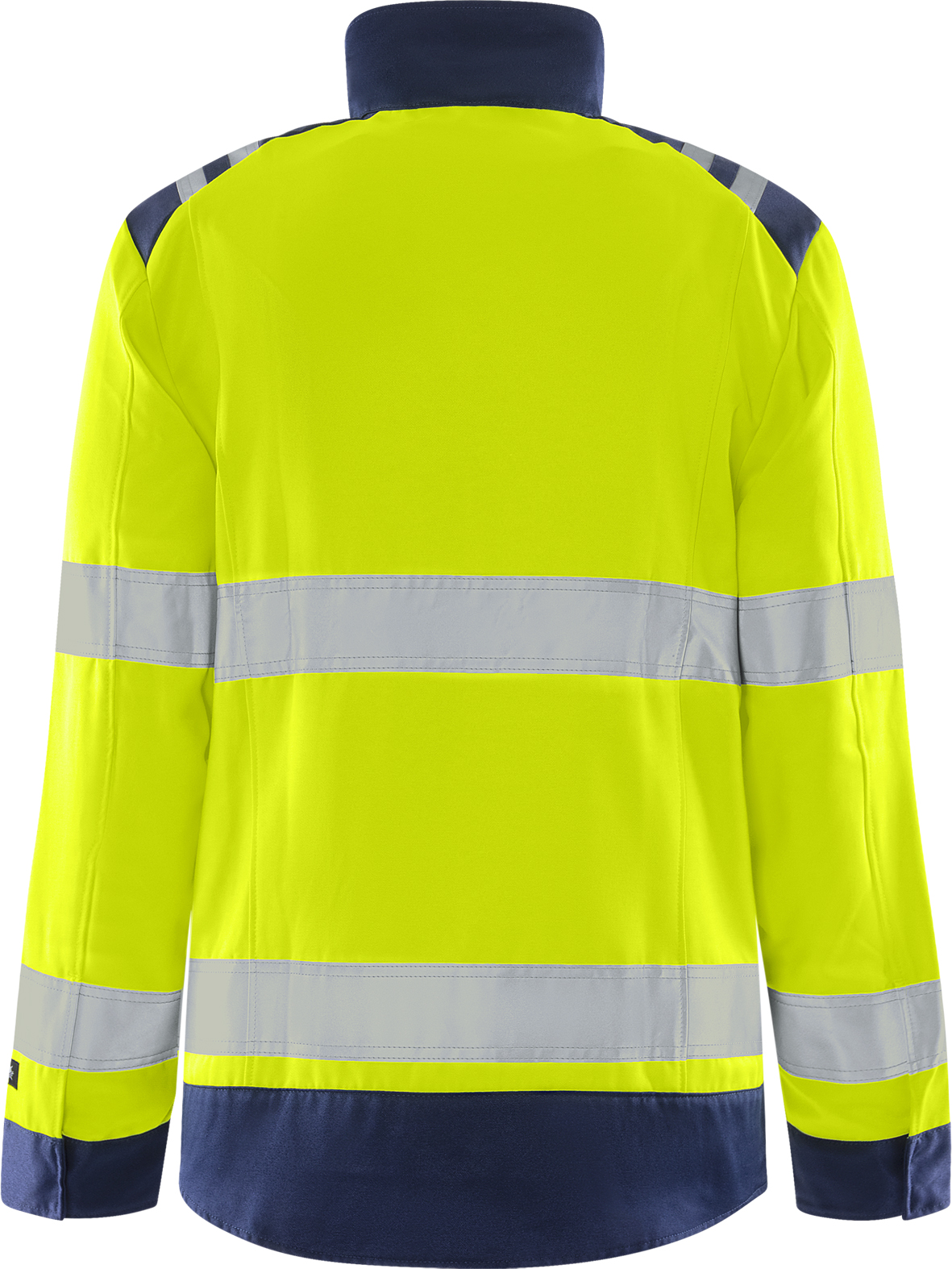 High Vis Green Jacke Damen Kl. 3 4068 GPLU High Vis Green Jacke Damen Kl. 3 4068 GPLU von Fristads in Warnschutz-Gelb/Marine, Rückansicht