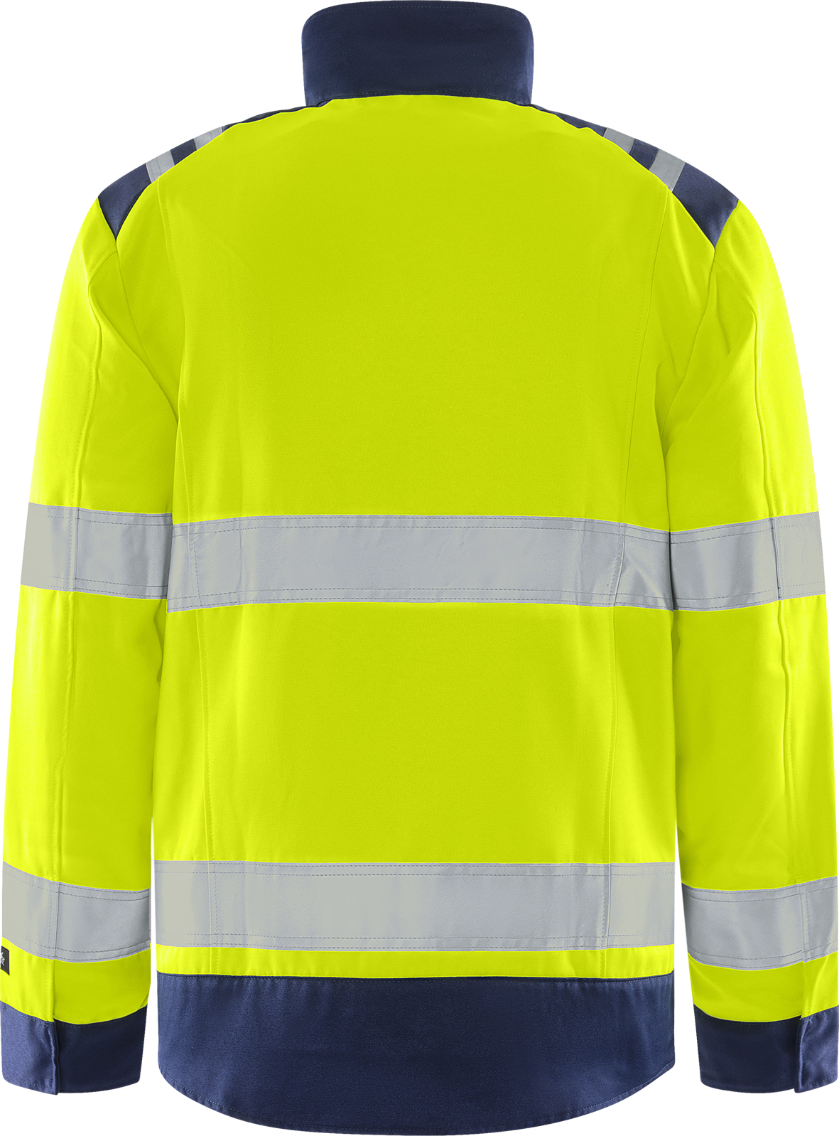 High Vis Green Jacke Kl. 3 4067 GPLU High Vis Green Jacke Kl. 3 4067 GPLU von Fristads in Warnschutz-Gelb/Marine, Rückansicht