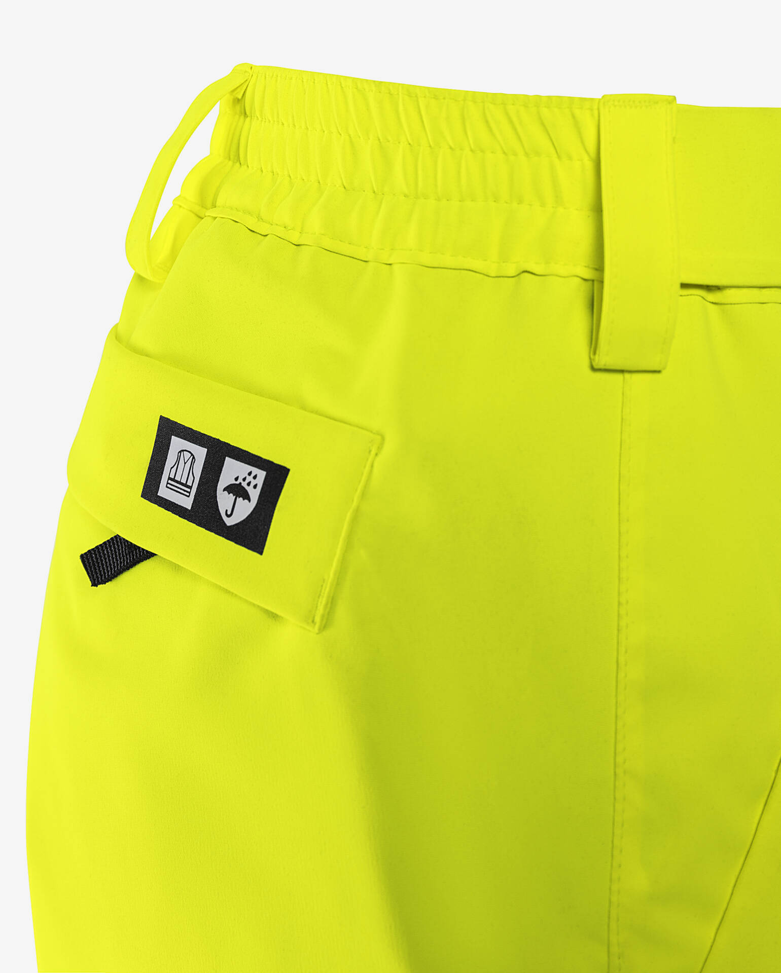 High Vis Green Stretch-Funktionshose Kl. 2 2680 GLPS High Vis Green Stretch-Funktionshose Kl. 2 2680 GLPS von Fristads, Detail Gesäßtasche mit verdecktem Reißverschluss