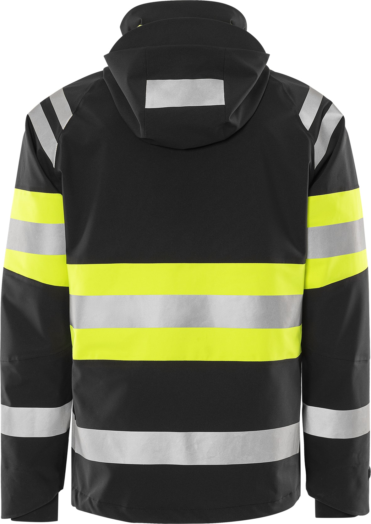High Vis Green Stretch-Shelljacke Kl. 1 4684 GLPS High Vis Green Stretch-Shelljacke Kl. 1 4684 GLPS von Fristads in Warnschutz-Gelb/Schwarz, Rückansicht