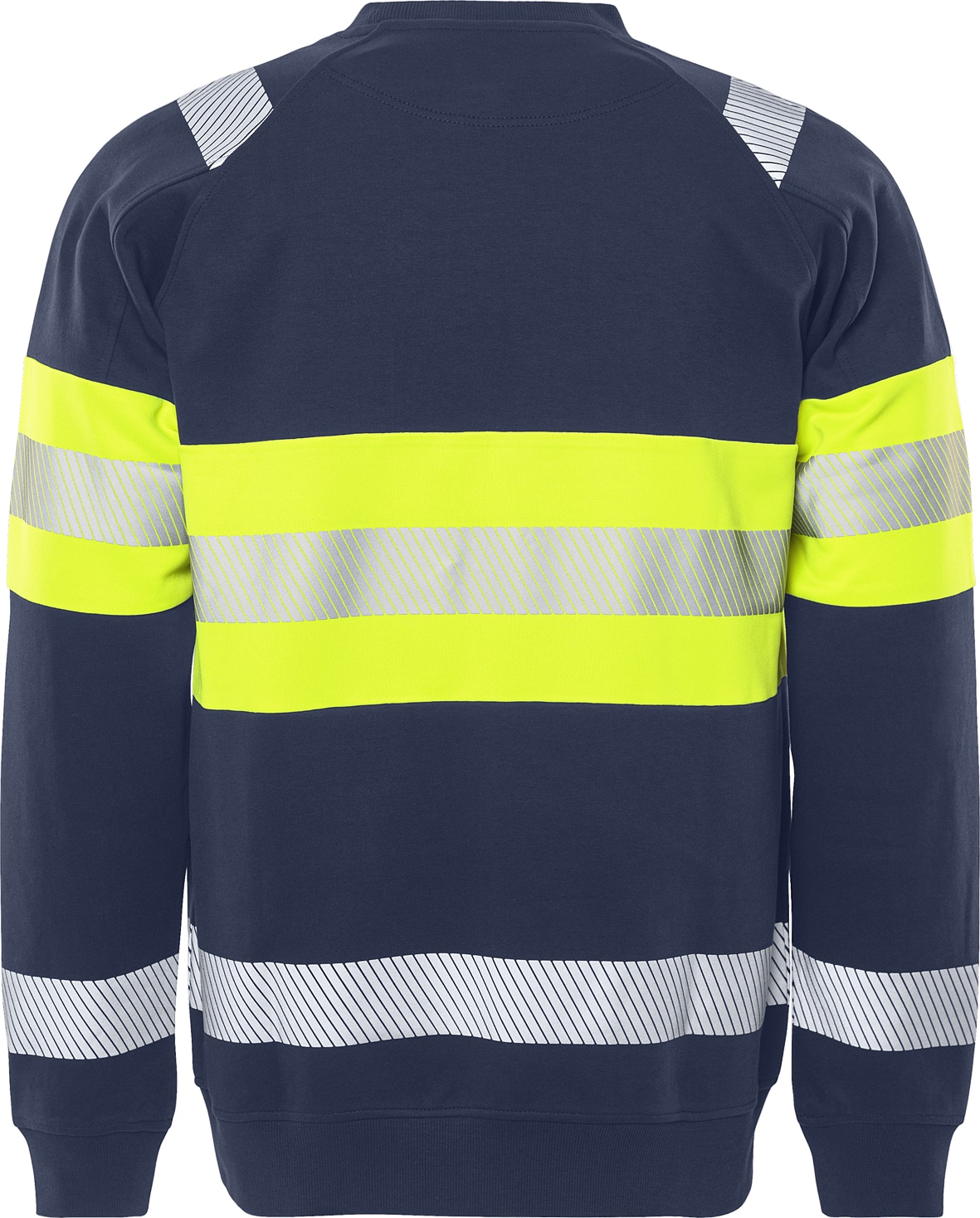 High Vis Green Stretch-Sweatshirt Kl. 1 7530 GKC High Vis Green Stretch-Sweatshirt Kl. 1 7530 GKC von Fristads in Warnschutz-Gelb/Marine, Rückansicht