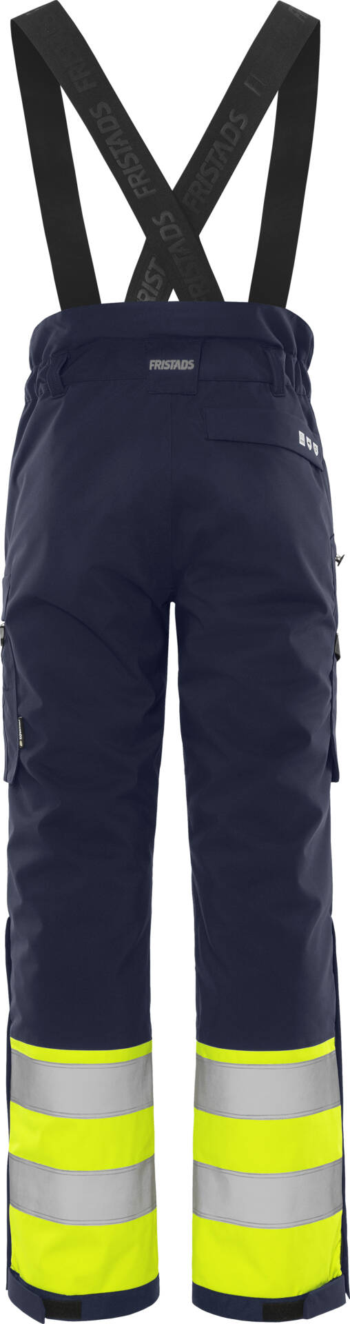 High Vis Green Stretch-Winterhose Kl. 1 2681 GLPS High Vis Green Stretch-Winterhose Kl. 1 2681 GLPS von Fristads in Warnschutz-Gelb/Marine, Rückansicht