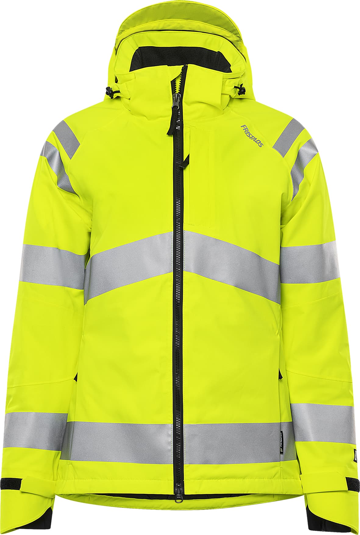 High Vis Green Stretch-Winterjacke Damen Kl. 3 4683 GLPS von Fristads in Warnschutz-Gelb, Vorderansicht High Vis Green Stretch-Winterjacke Damen Kl. 3 4683 GLPS