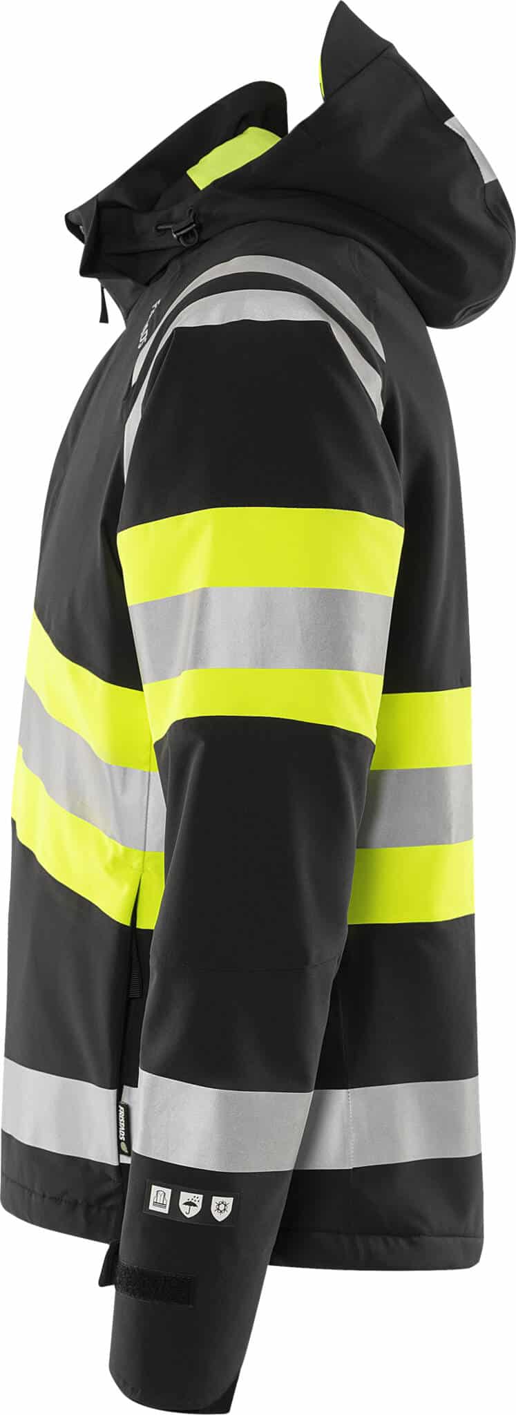 High Vis Green Stretch-Winterjacke Kl. 1 4685 GLPS High Vis Green Stretch-Winterjacke Kl. 1 4685 GLPS von Fristads in Warnschutz-Gelb/Schwarz, Seitenansicht