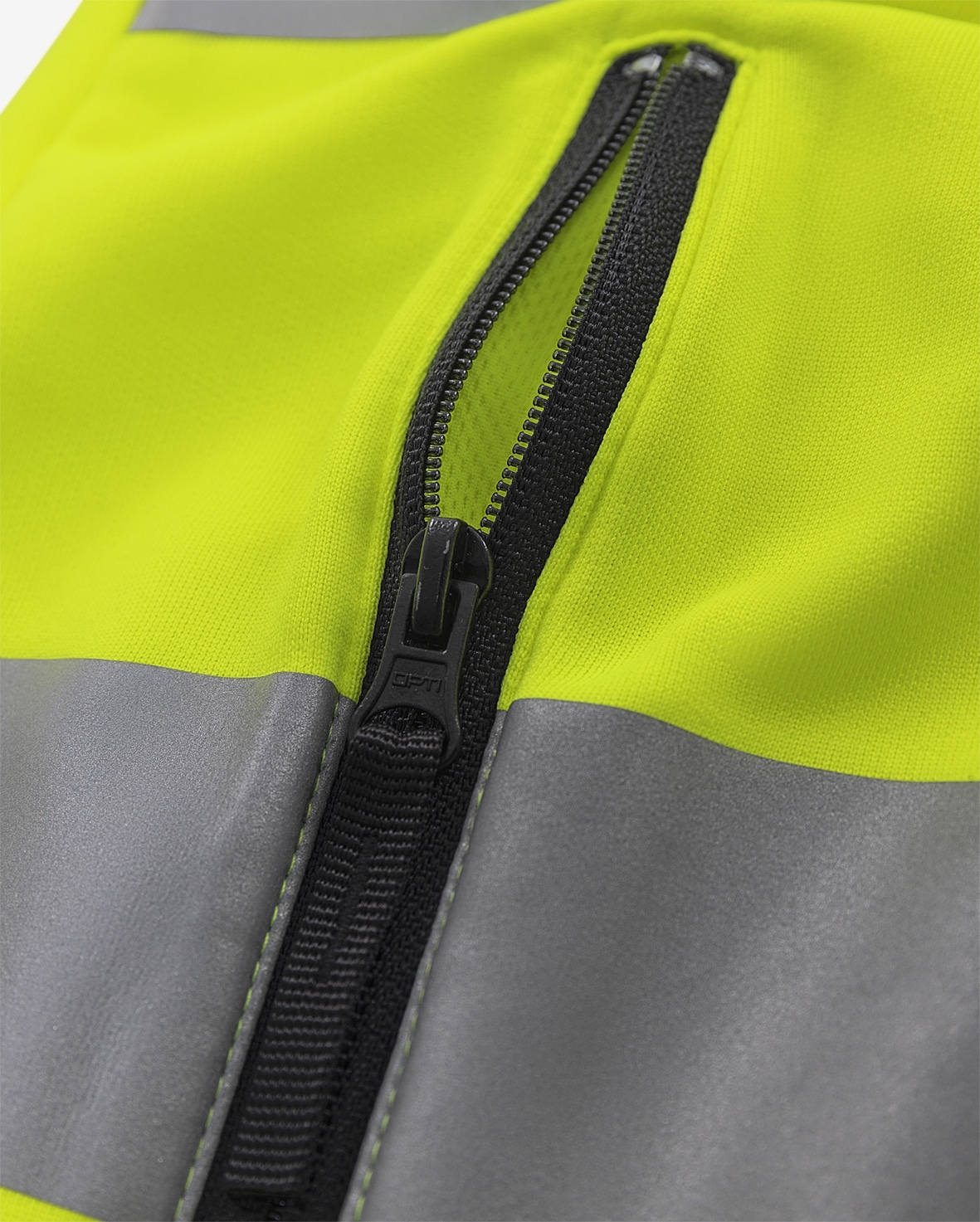 High Vis Green Sweatjacke Kl. 3 7863 GPSW High Vis Green Sweatjacke Kl. 3 7863 GPSW von Fristads, Detail Brusttasche mit Reißverschluss