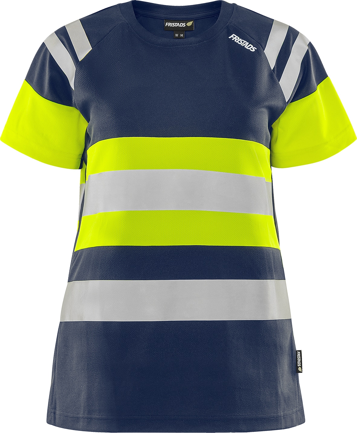 High Vis Green T-Shirt Kl. 1 7880 GPST High Vis Green T-Shirt Kl. 1 7880 GPST von Fristads in Warnschutz-Gelb/Marine, Vorderansicht Damenschnitt