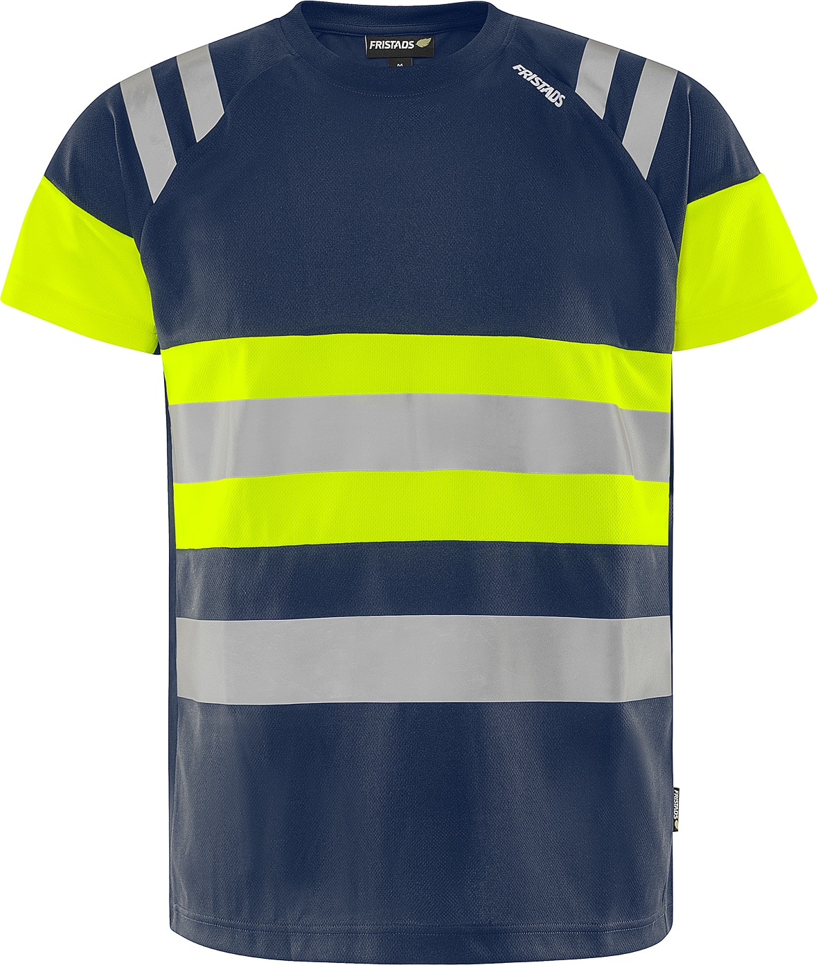 High Vis Green T-Shirt Kl. 1 7880 GPST High Vis Green T-Shirt Kl. 1 7880 GPST von Fristads in Warnschutz-Gelb/Marine, Vorderansicht Herrenschnitt