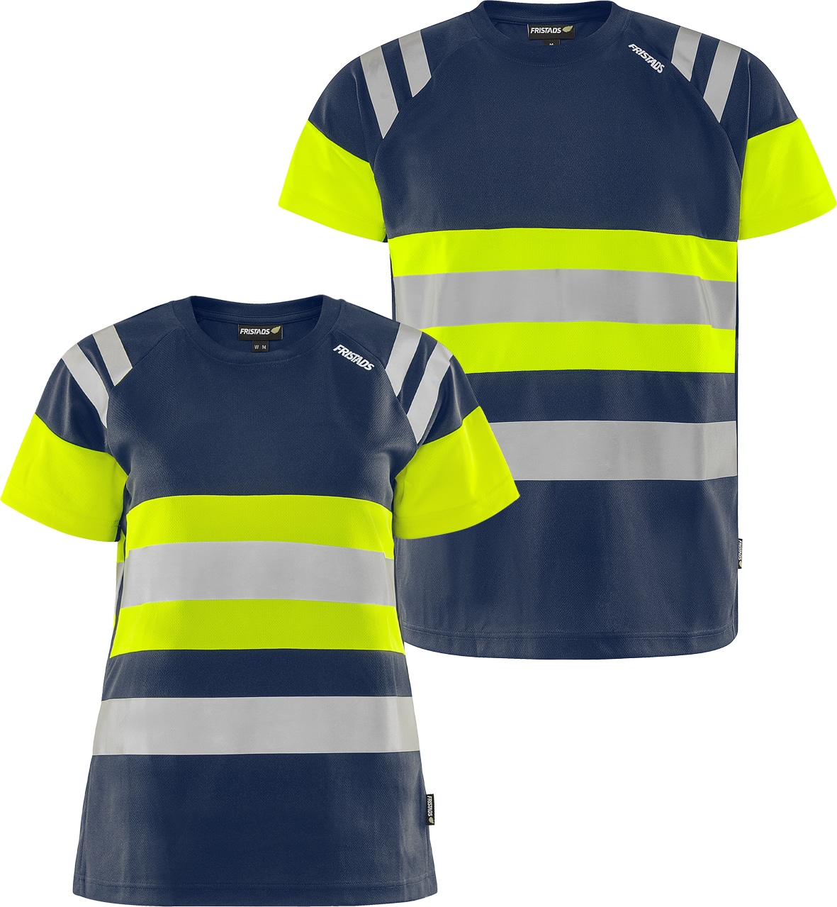 High Vis Green T-Shirt Kl. 1 7880 GPST von Fristads in Warnschutz-Gelb/Marine, Vorderansicht High Vis Green T-Shirt Kl. 1 7880 GPST