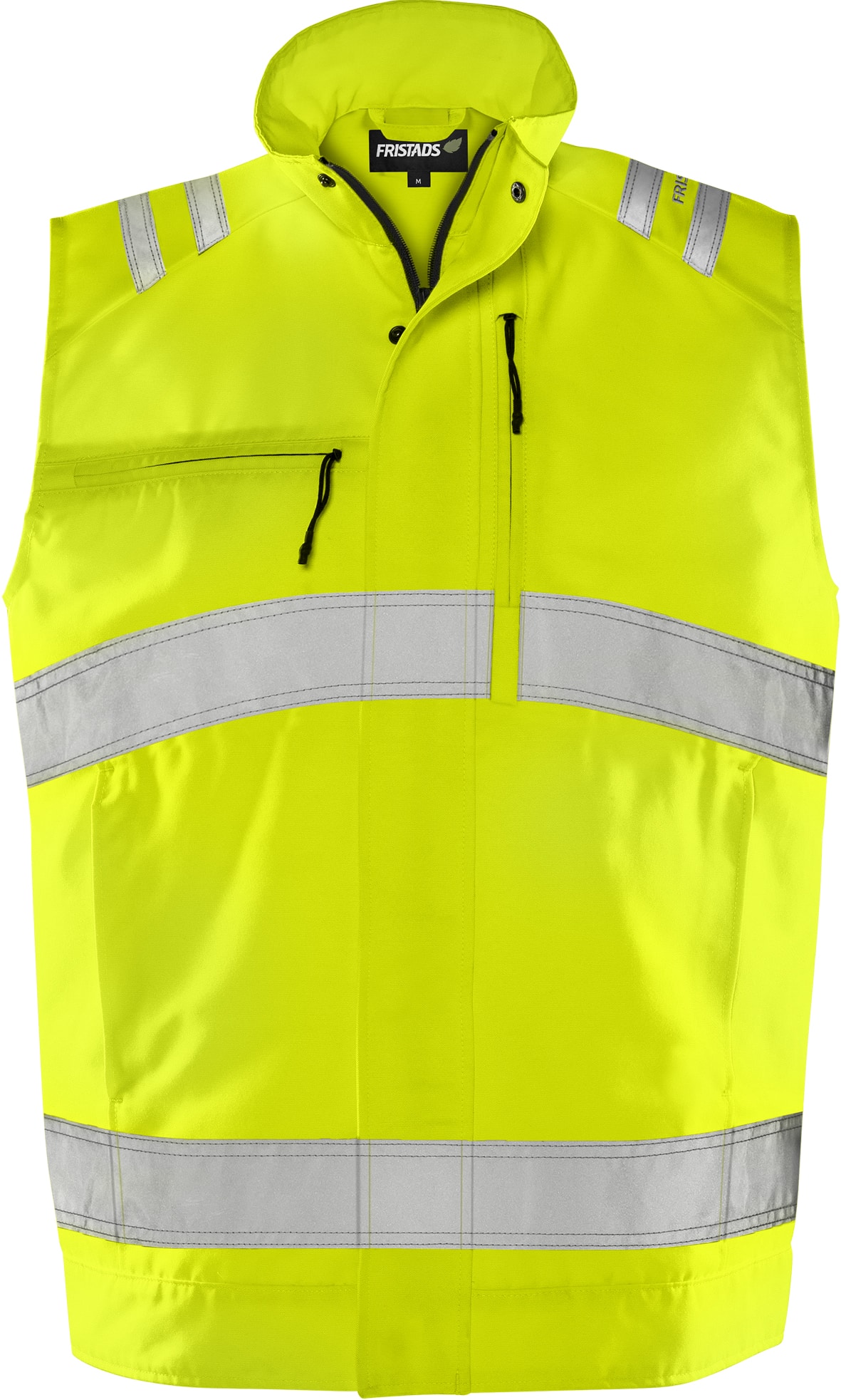 High Vis Green Weste Kl. 2 5067 GPLU von Fristads in Warnschutz-Gelb, Vorderansicht High Vis Green Weste Kl. 2 5067 GPLU
