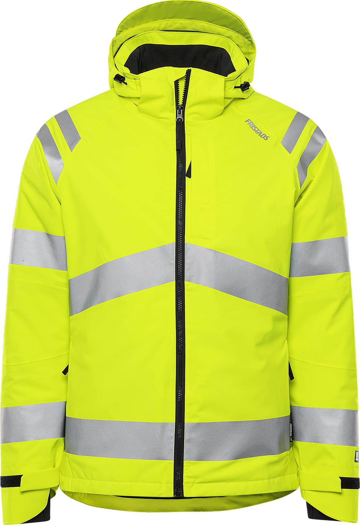 High Vis Green Winterjacke Kl. 3 4682 GLPS von Fristads in Warnschutz-Gelb, Vorderansicht High Vis Green Winterjacke Kl. 3 4682 GLPS