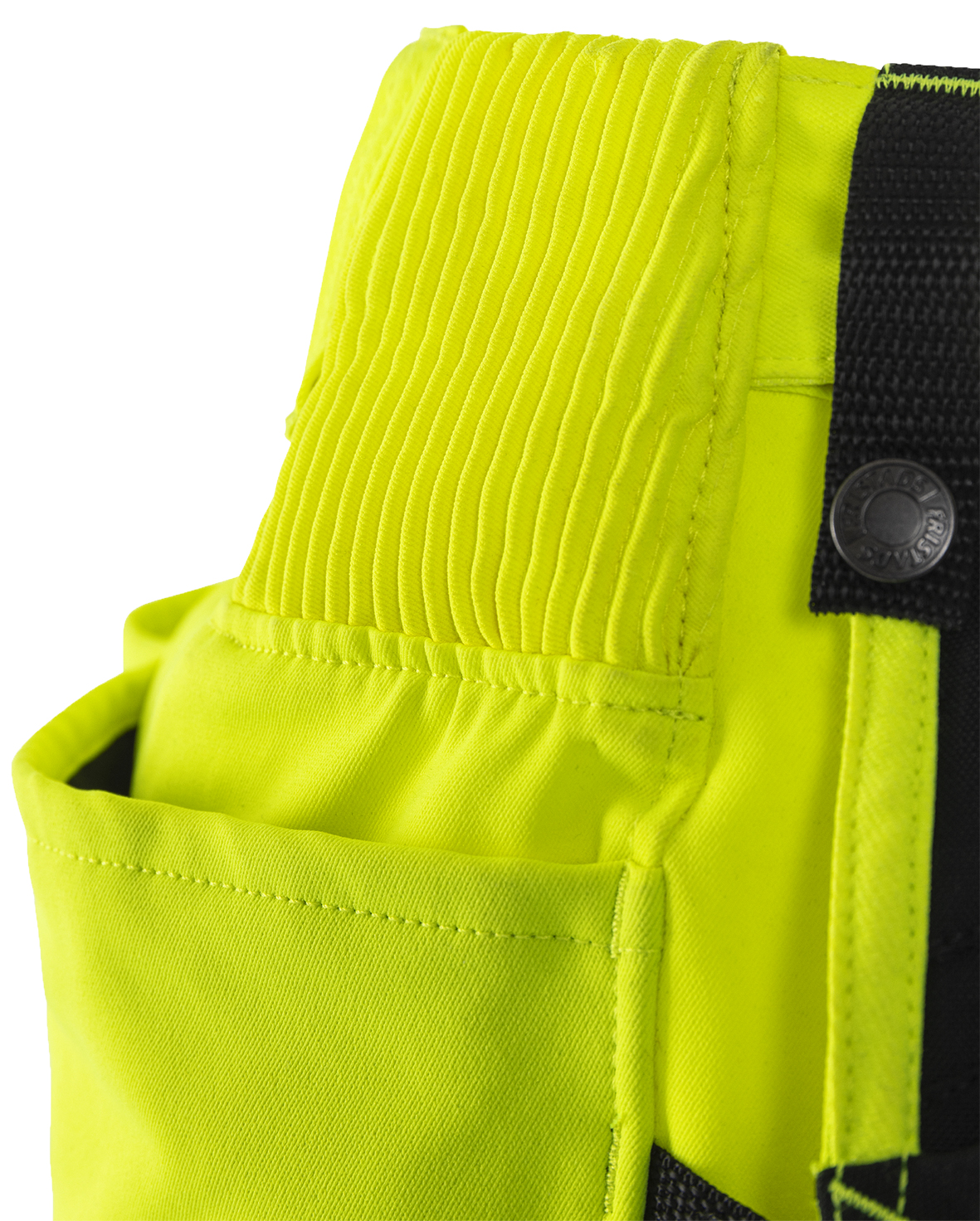 High Vis Handwerker Stretch-Shorts Damen Kl. 1 2667 GSTP High Vis Handwerker Stretch-Shorts Damen Kl. 1 2667 GSTP von Fristads, Detail Stretcheinsatz am Bund