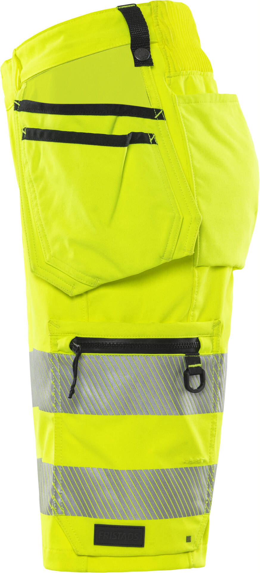 High Vis Handwerker Stretch-Shorts Damen Kl. 1 2667 GSTP High Vis Handwerker Stretch-Shorts Damen Kl. 1 2667 GSTP von Fristads in Warnschutz-Gelb, Seitenansicht