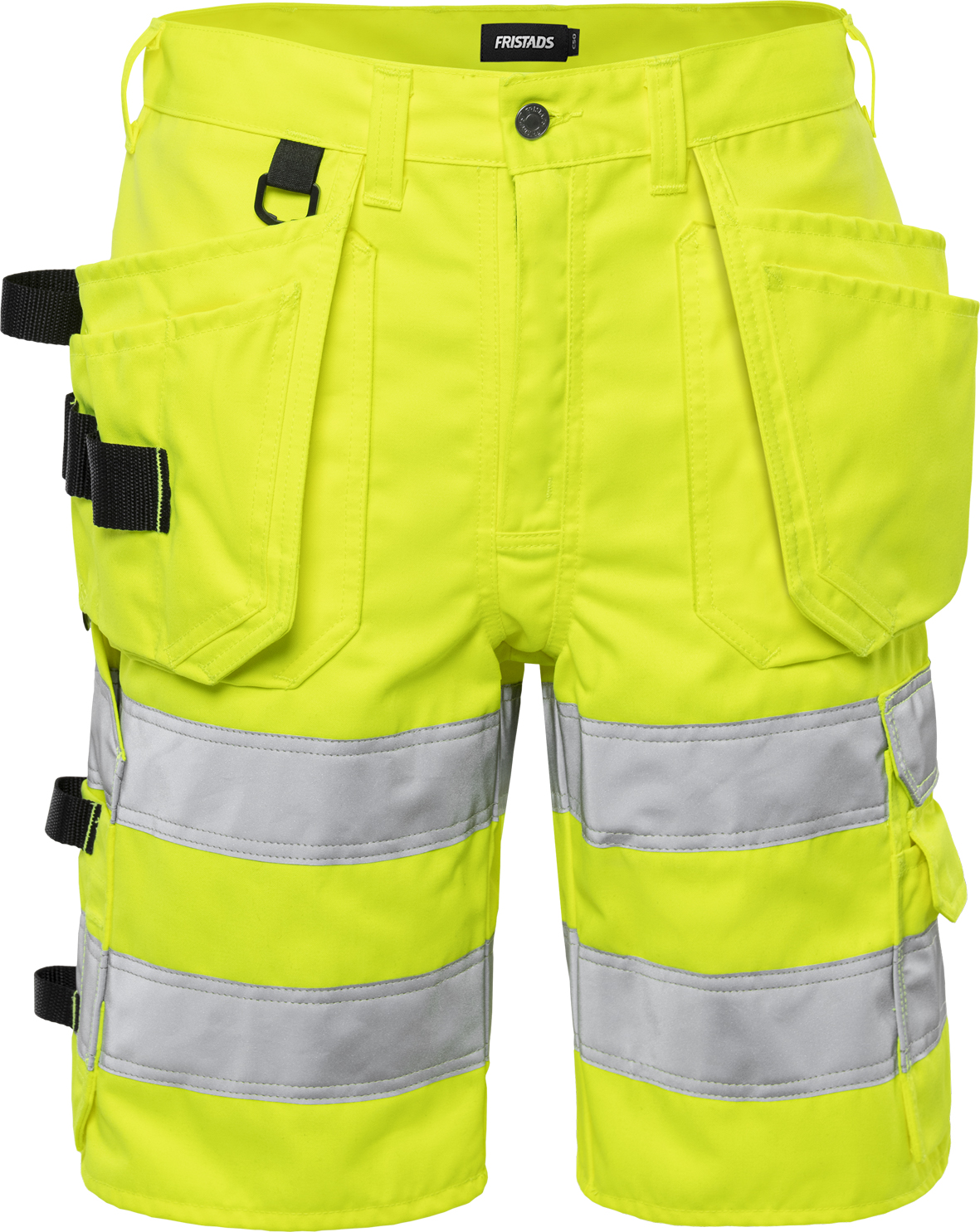 High Vis Handwerkershorts Kl. 2 2028 PLU von Fristads in Warnschutz-Gelb, Vorderansicht High Vis Handwerkershorts Kl. 2 2028 PLU