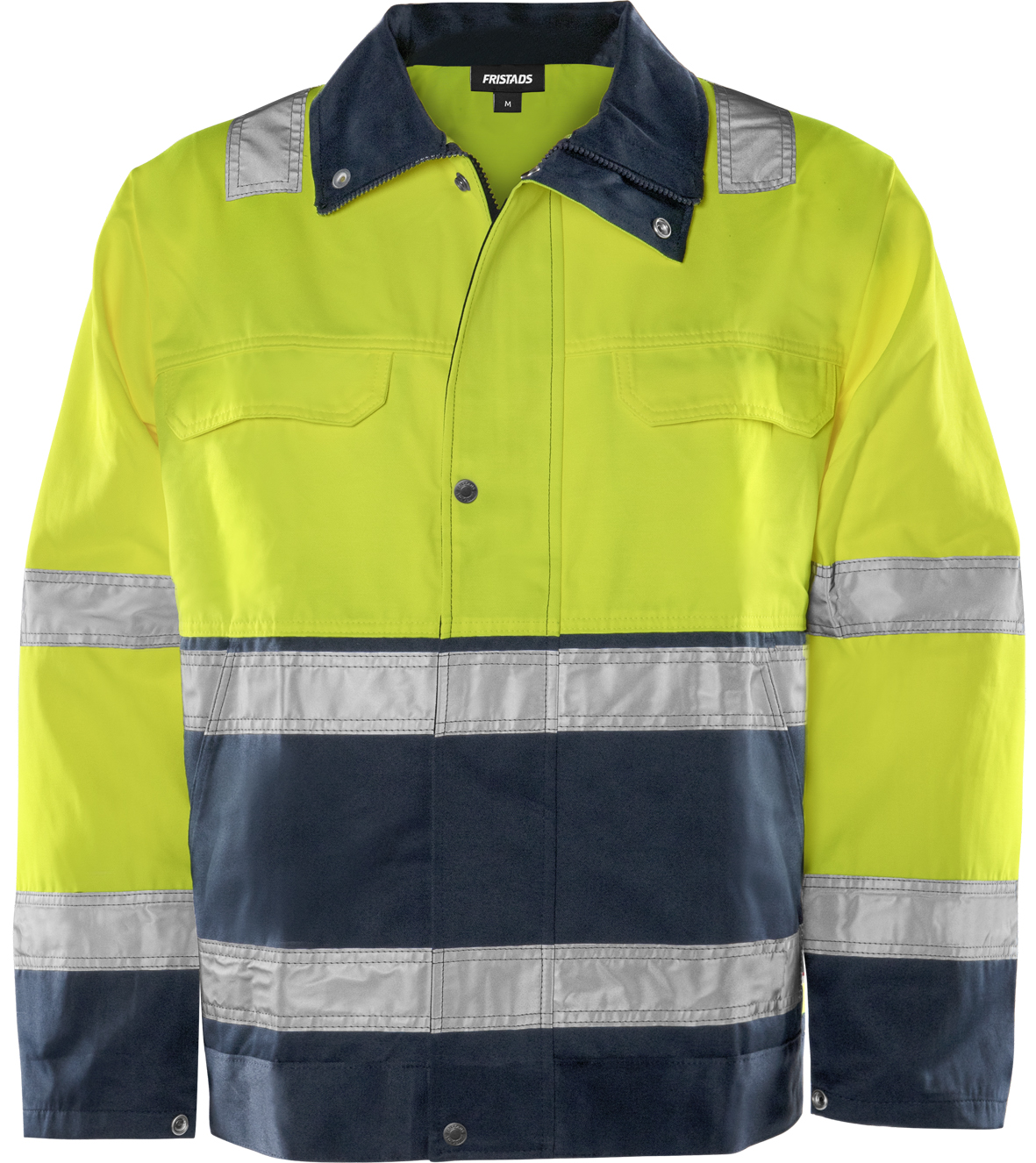 High Vis Jacke Kl. 3 4797 TH von Fristads in Warnschutz-Gelb/Marine, Vorderansicht High Vis Jacke Kl. 3 4797 TH