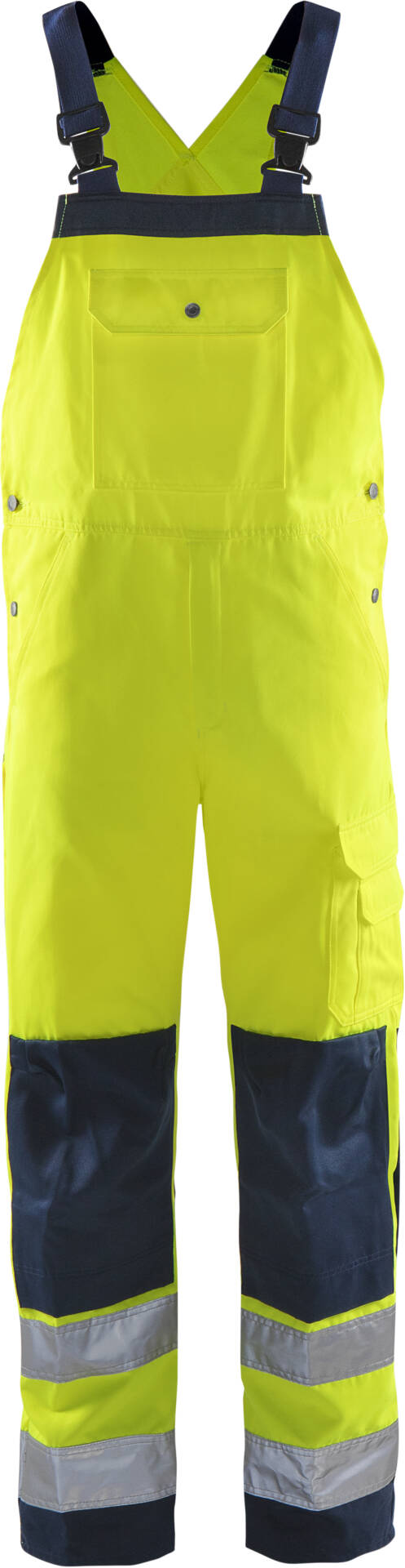 High Vis Latzhose Kl. 2 1001 TH High Vis Latzhose Kl. 2 1001 TH von Fristads in Warnschutz-Gelb/Marine, Vorderansicht