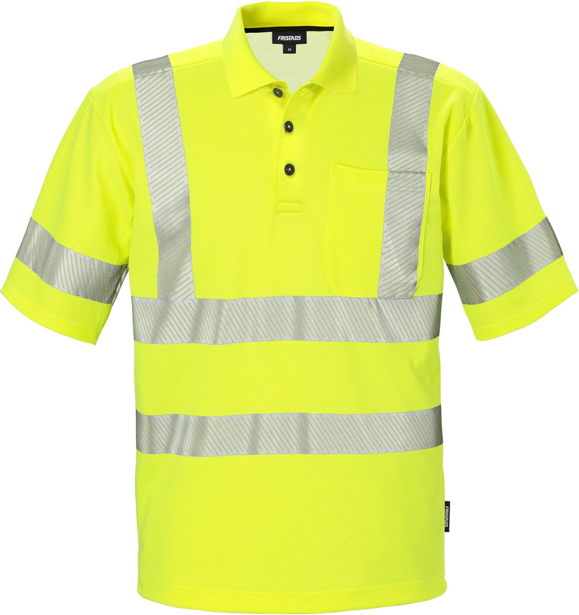 High Vis Poloshirt Kl. 2 7406 GPHV von Fristads in Warnschutz-Gelb, Vorderansicht High Vis Poloshirt Kl. 2 7406 GPHV