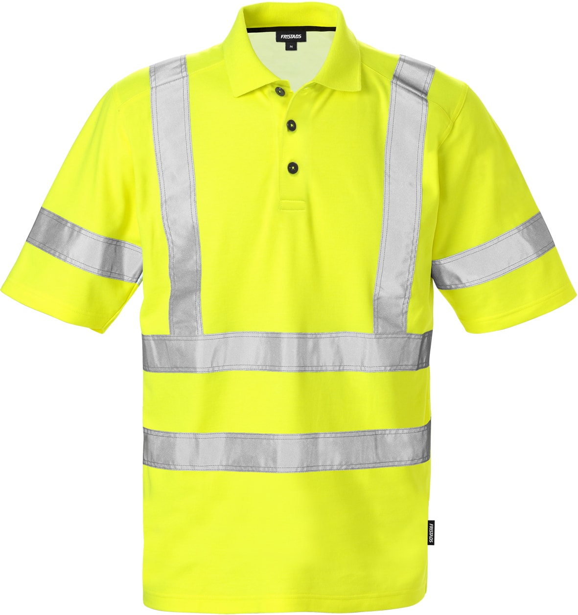 High Vis Poloshirt Kl. 3 7025 PHV von Fristads in Warnschutz-Gelb, Vorderansicht High Vis Poloshirt Kl. 3 7025 PHV
