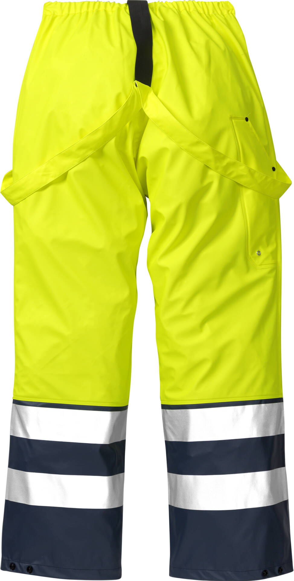 High Vis Regenhose Kl. 2 2625 RS High Vis Regenhose Kl. 2 2625 RS von Fristads in Warnschutz-Gelb/Marine, Rückansicht