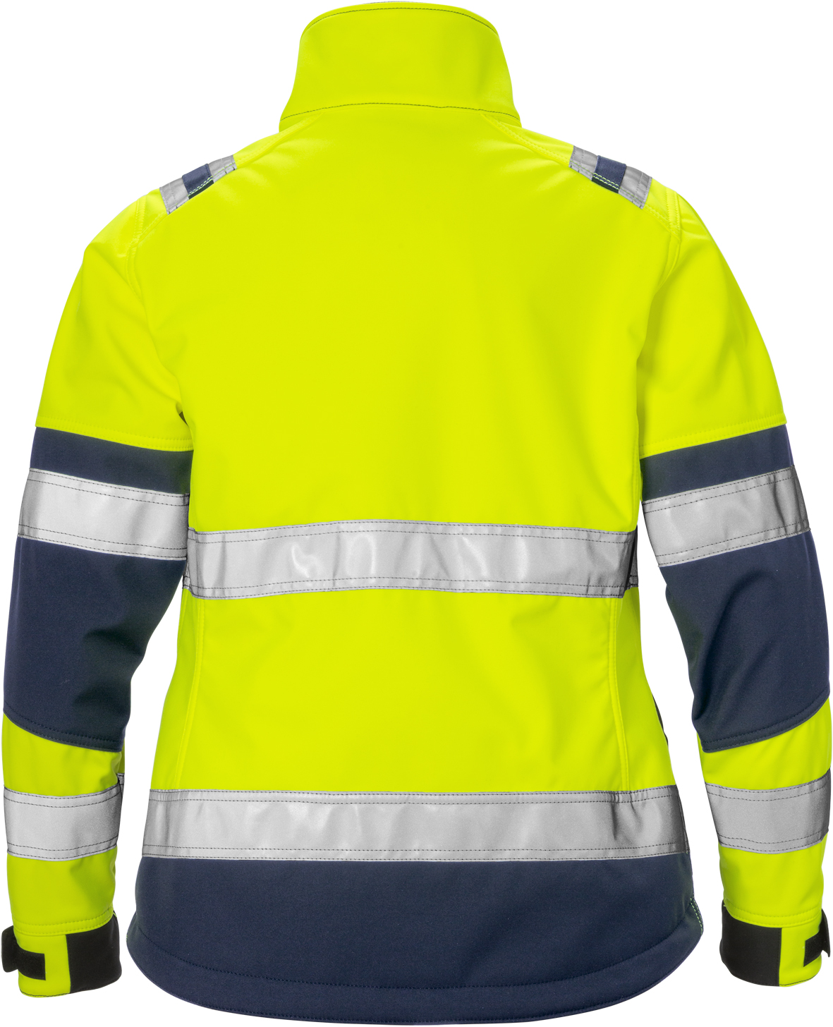 High Vis Softshell-Jacke Damen Kl. 2 4183 WYH High Vis Softshell-Jacke Damen Kl. 2 4183 WYH von Fristads in Warnschutz-Gelb/Marine, Rückansicht