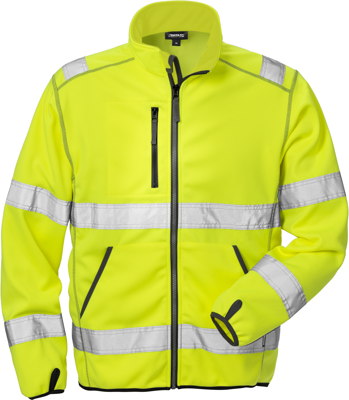 High Vis Softshell-Jacke Kl. 3 4840 SSL von Fristads in Warnschutz-Gelb, Vorderansicht High Vis Softshell-Jacke Kl. 3 4840 SSL