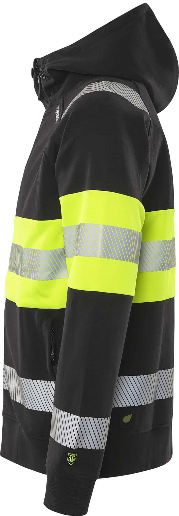 High Vis Stretch-Kapuzensweatshirt Kl. 1 7532 GKC High Vis Stretch-Kapuzensweatshirt Kl. 1 7532 GKC von Fristads in Warnschutz-Gelb/Schwarz, Seitenansicht