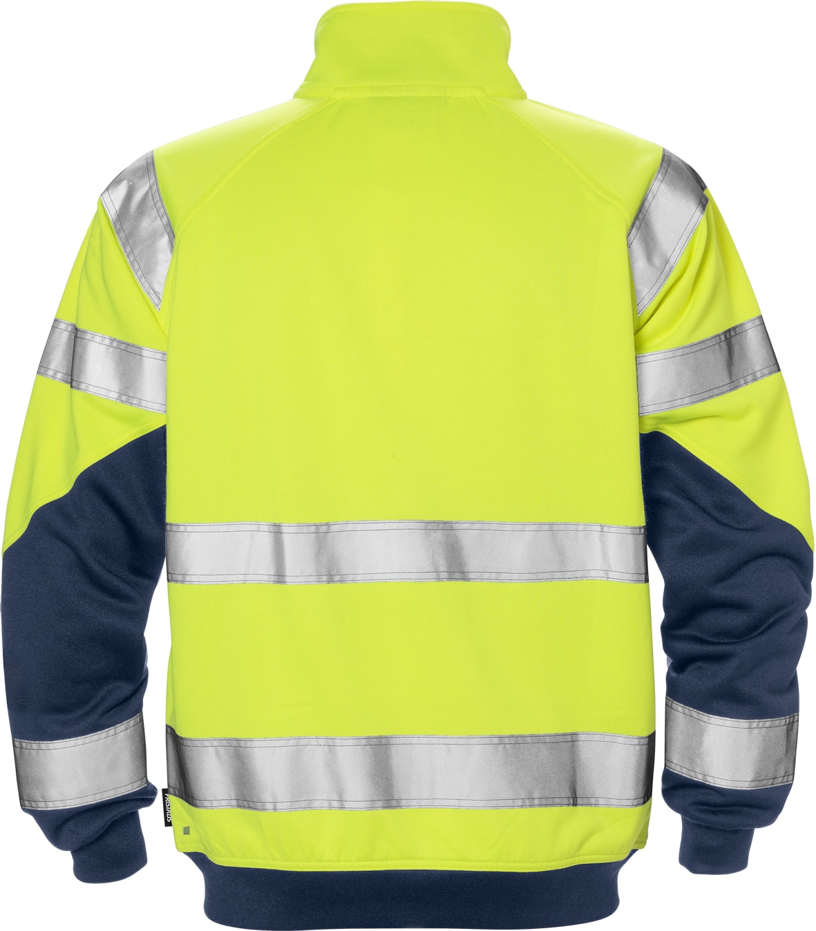 High Vis Sweatjacke Kl. 3 7426 SHV High Vis Sweatjacke Kl. 3 7426 SHV von Fristads in Warnschutz-Gelb/Marine, Rückansicht