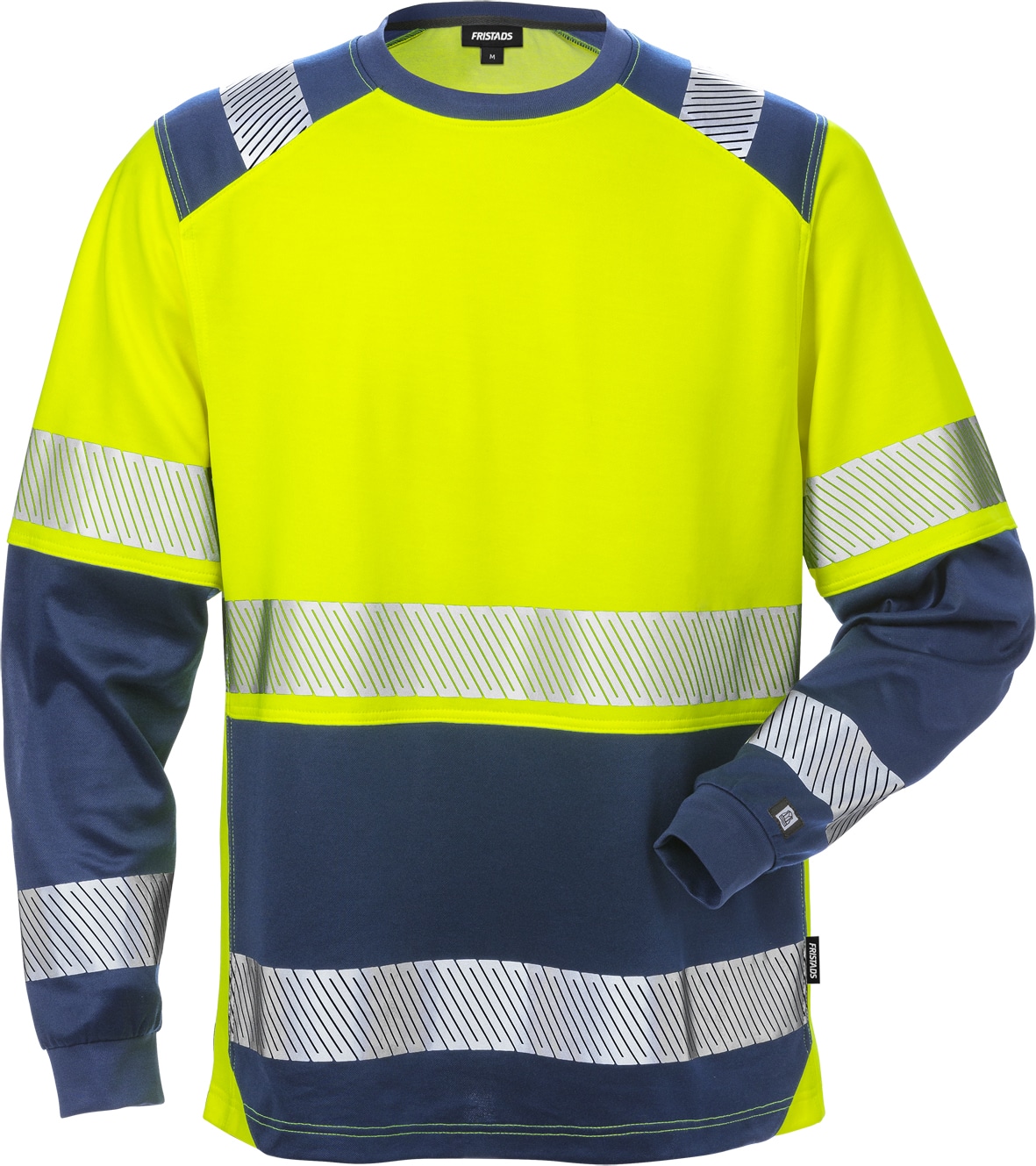 High Vis T-Shirt Langarm Kl. 2 7457 THV von Fristads in Warnschutz-Gelb/Marine, Vorderansicht High Vis T-Shirt Langarm Kl. 2 7457 THV
