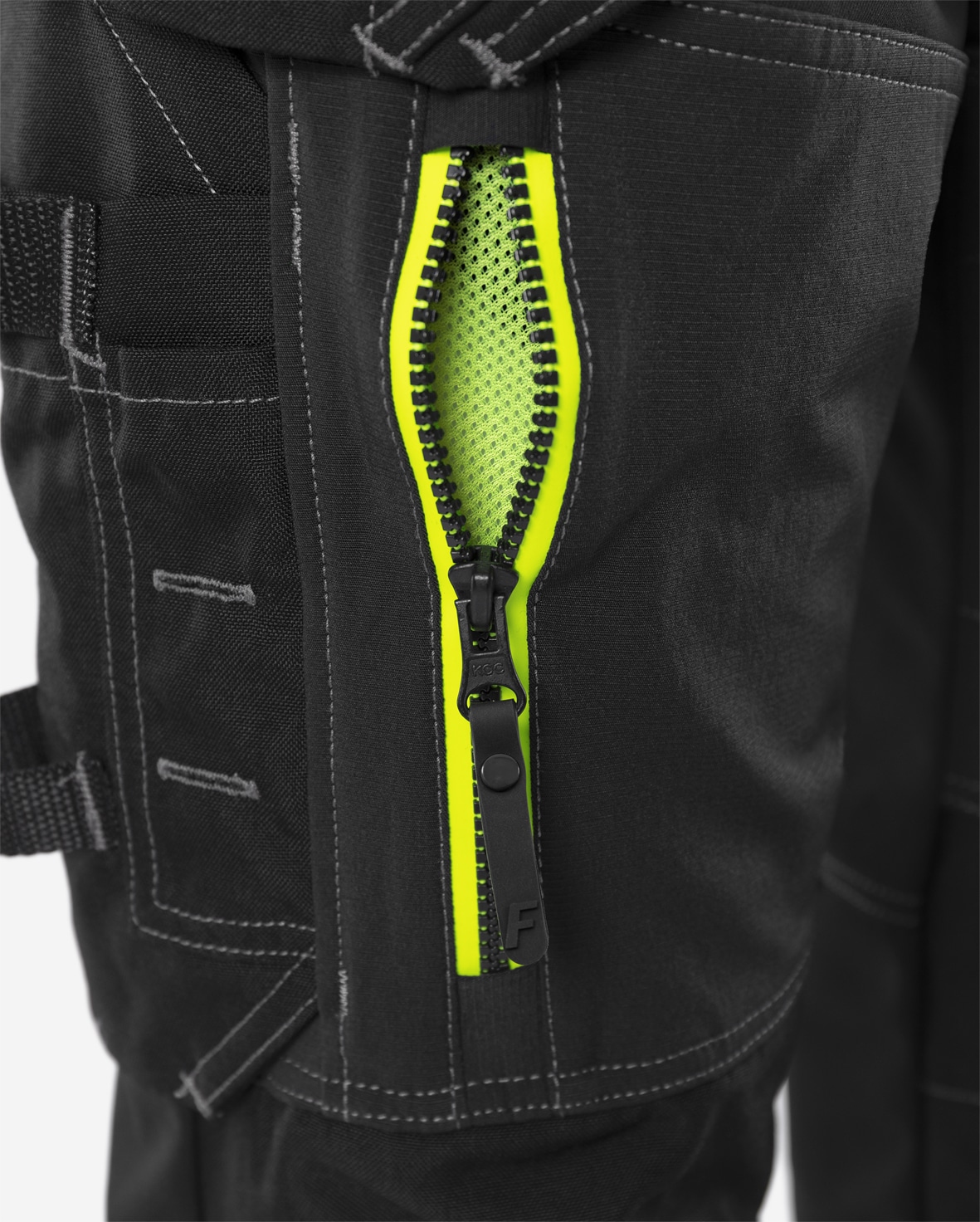 Stretch-Handwerkerhose 2566 GSTP Stretch-Handwerkerhose 2566 GSTP von Fristads, Detail Oberschenkeltasche mit Belüftungsnetz