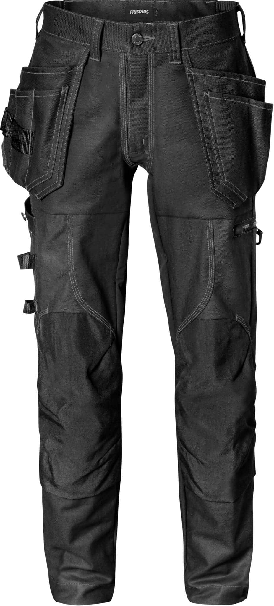 Stretch-Handwerkerhose 2604 FASG von Fristads in Schwarz, Vorderansicht Stretch-Handwerkerhose 2604 FASG