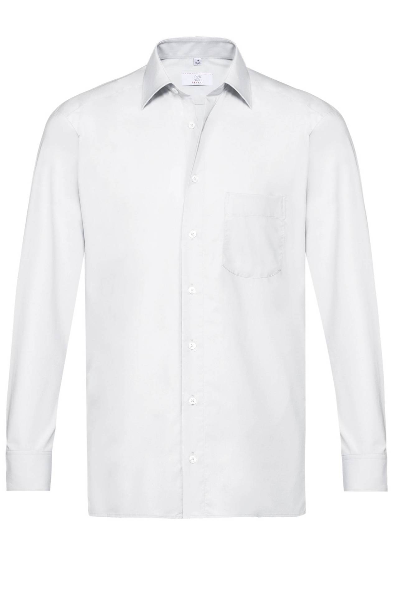 Herren-Hemd Langarm Basic 6665.1120, Weiss Herren-Hemd Langarm Basic