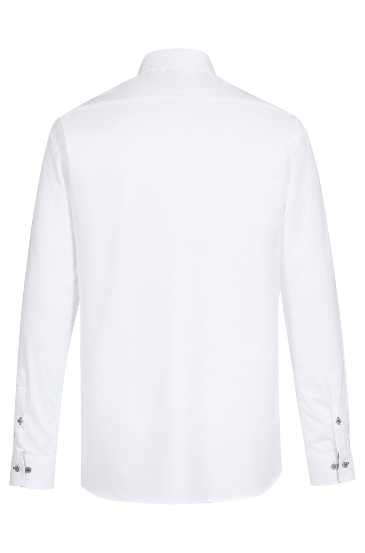 Herren-Hemd Langarm Premium Kontrast Herren-Hemd Langarm Premium 67621.1200 in Weiß/Kontrast grau, Rückansicht