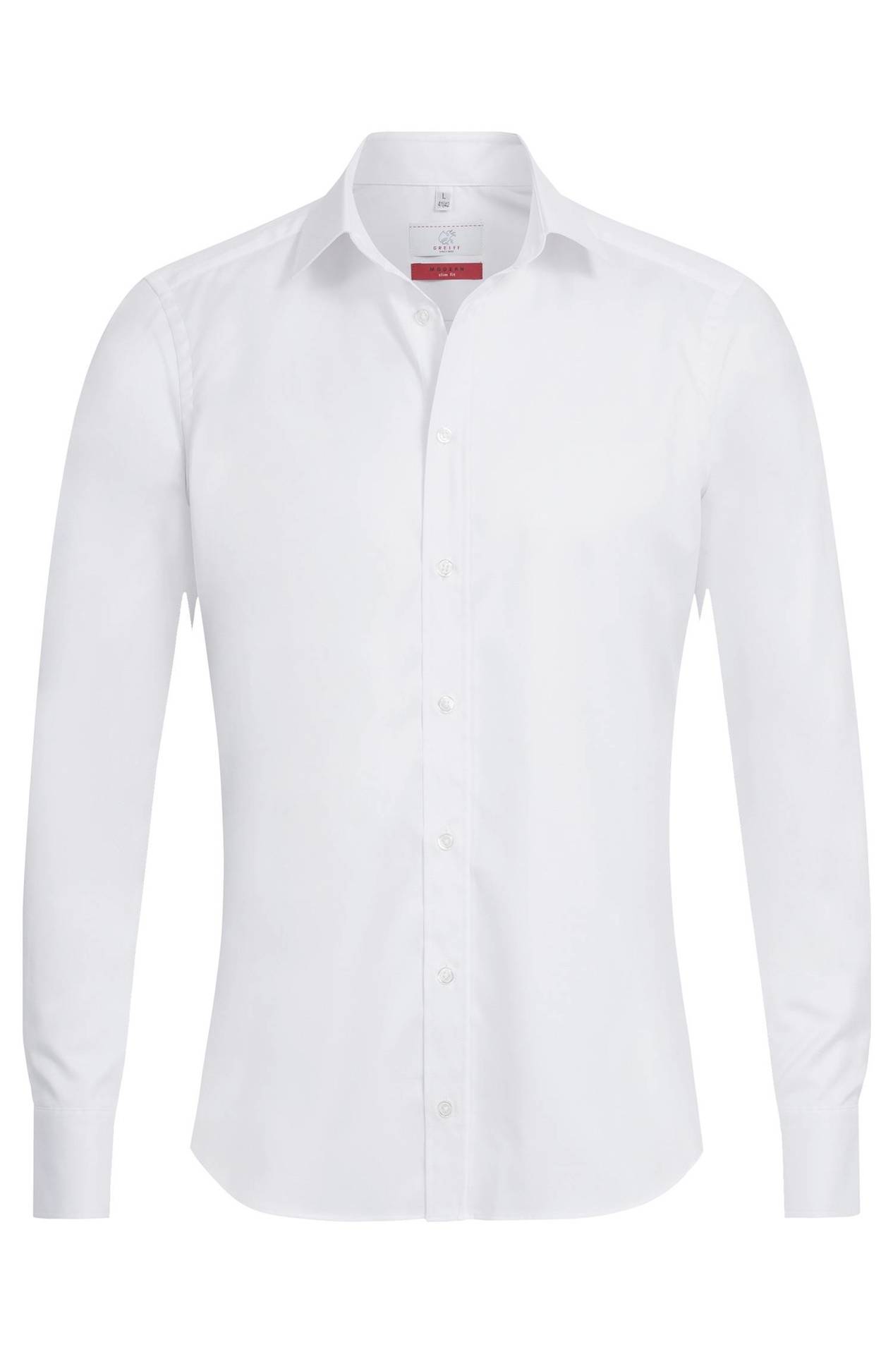 Herren-Hemd Langarm Slim Fit Modern 37.5 6689.1770, Weiss Herren-Hemd Langarm Slim Fit Modern 37.5