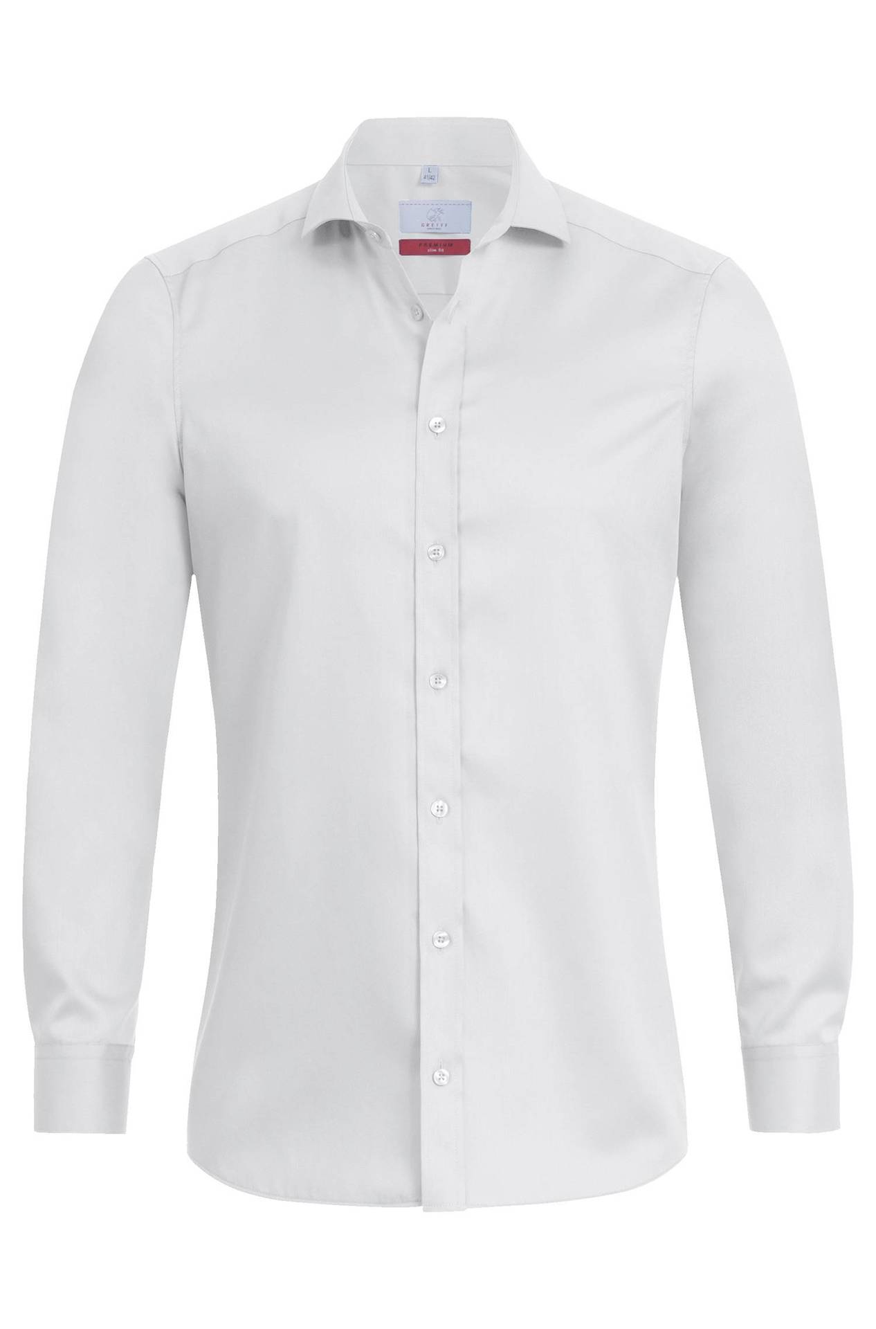 Herren-Hemd Langarm Slim Fit Premium 6760.1200, Weiss Herren-Hemd Langarm Slim Fit Premium