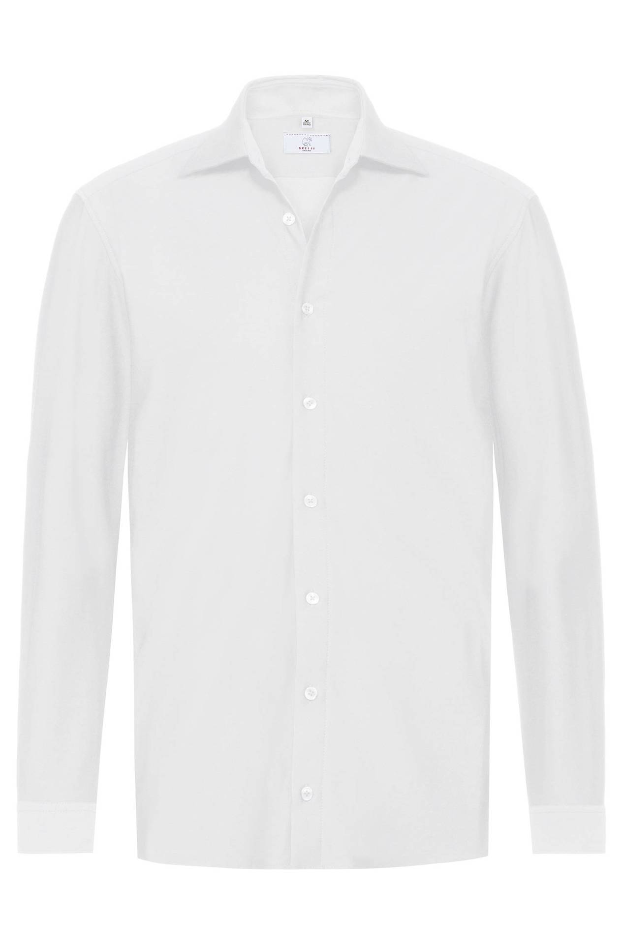 Herren-Jerseyhemd Langarm Casual 6767.1250, Weiss Herren-Jerseyhemd Langarm Casual