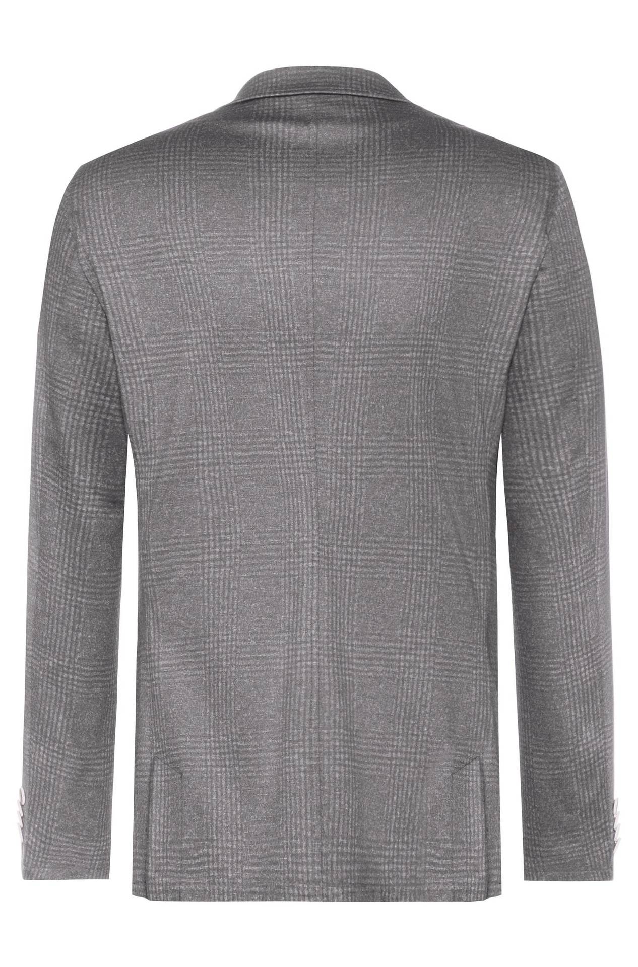 Herren-Jerseysakko Casual helles Glencheck Herren-Jerseysakko Casual 1139.2150 in Glencheck hellgrau, Rückansicht