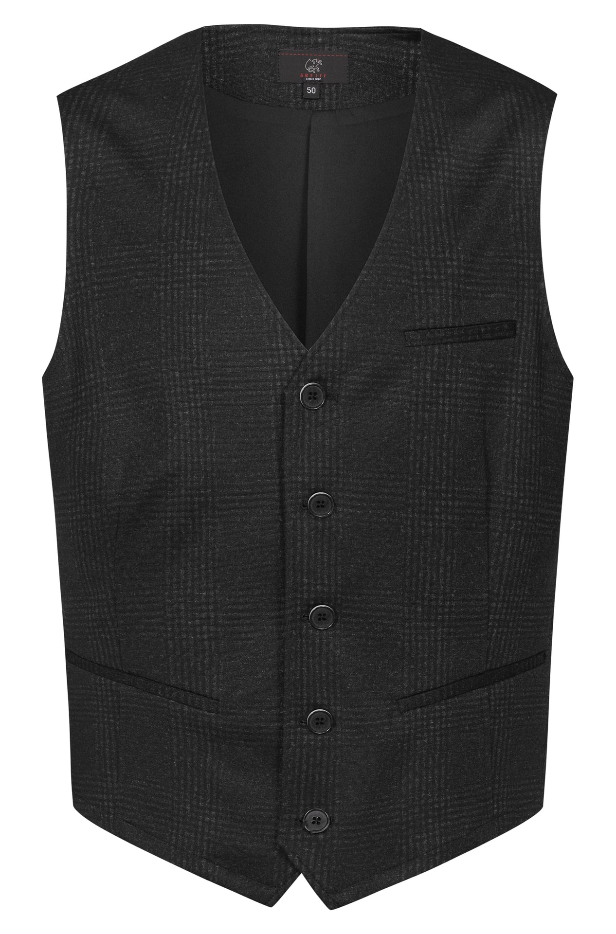 Herren-Jerseyweste Casual 1631.2120, Glencheck anthrazit Herren-Jerseyweste Casual 1631.2120