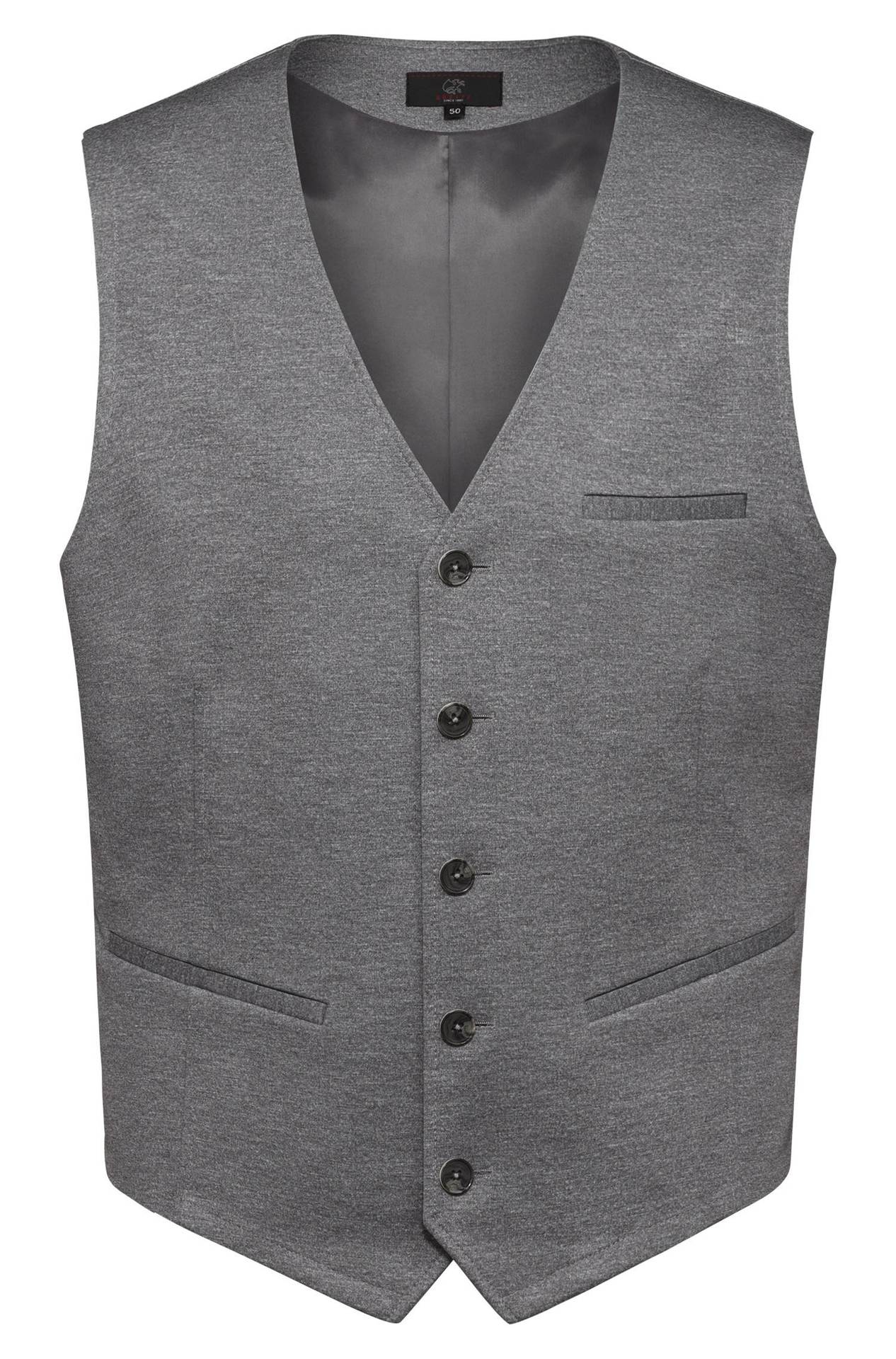 Herren-Jerseyweste Casual 1631.2155, Hellgrau meliert Herren-Jerseyweste Casual helle Melange