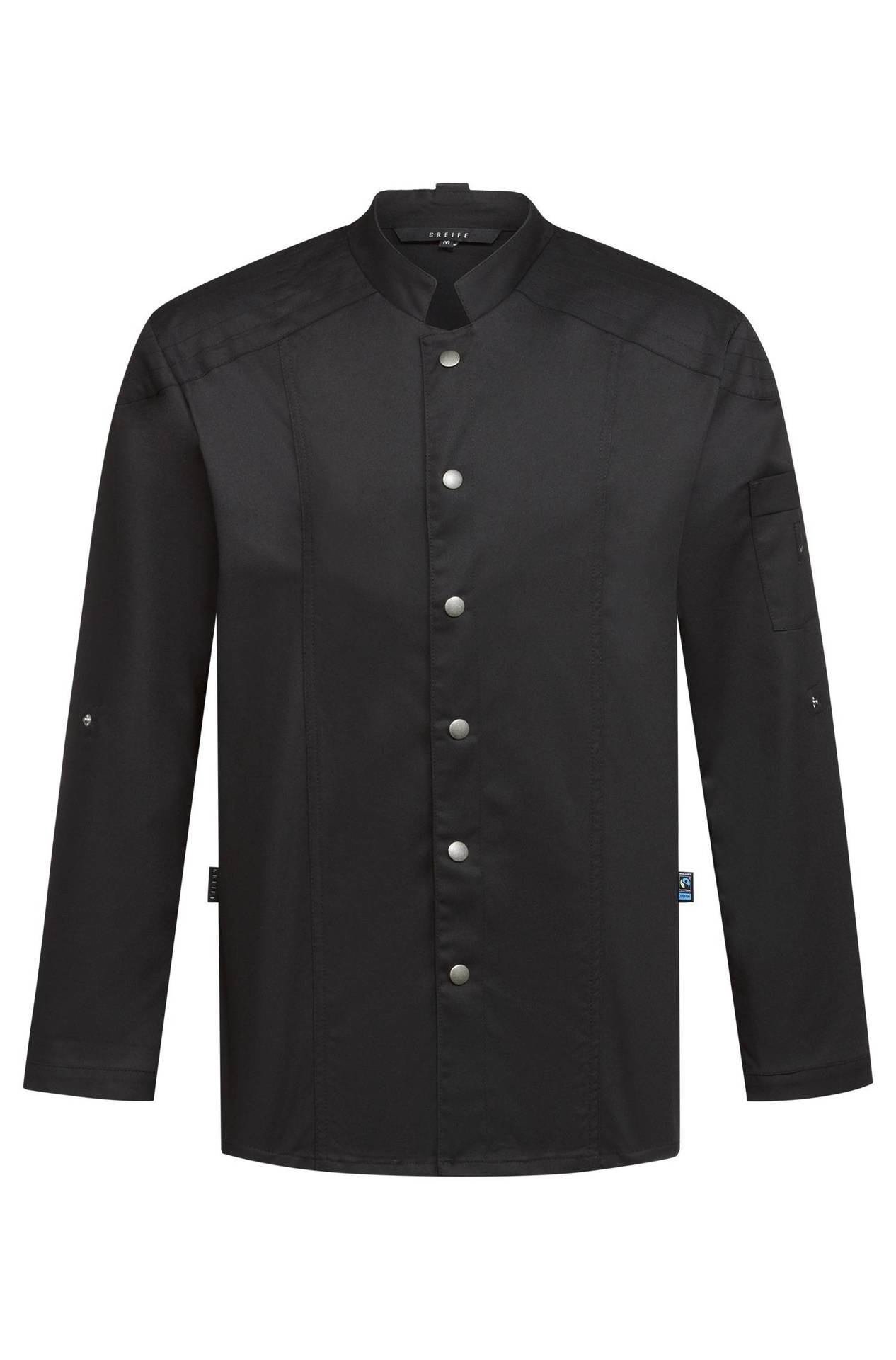 Herren-Kochjacke im Bikerstyle 5572.6220, Schwarz Herren-Kochjacke im Bikerstyle