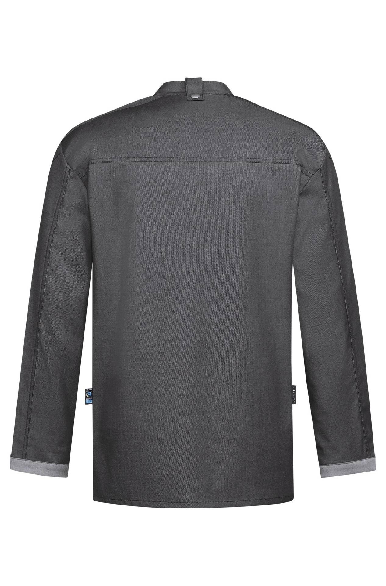 Herren-Kochjacke im Bikerstyle 55721.6910 Herren-Kochjacke im Bikerstyle 55721.6910 in Denimoptik anthrazit, Rückansicht