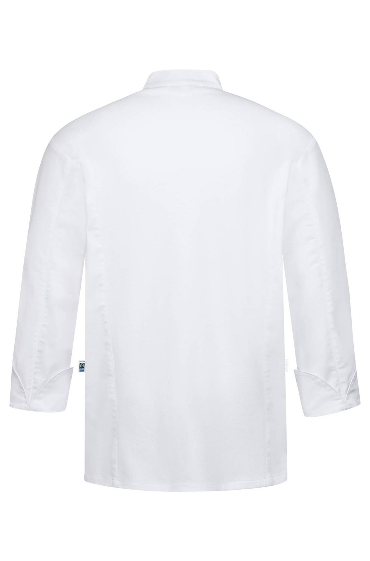 Herren-Kochjacke mit Jerseyrücken 5598.6220 Herren-Kochjacke mit Jerseyrücken 5598.6220 in Weiss, Rückansicht