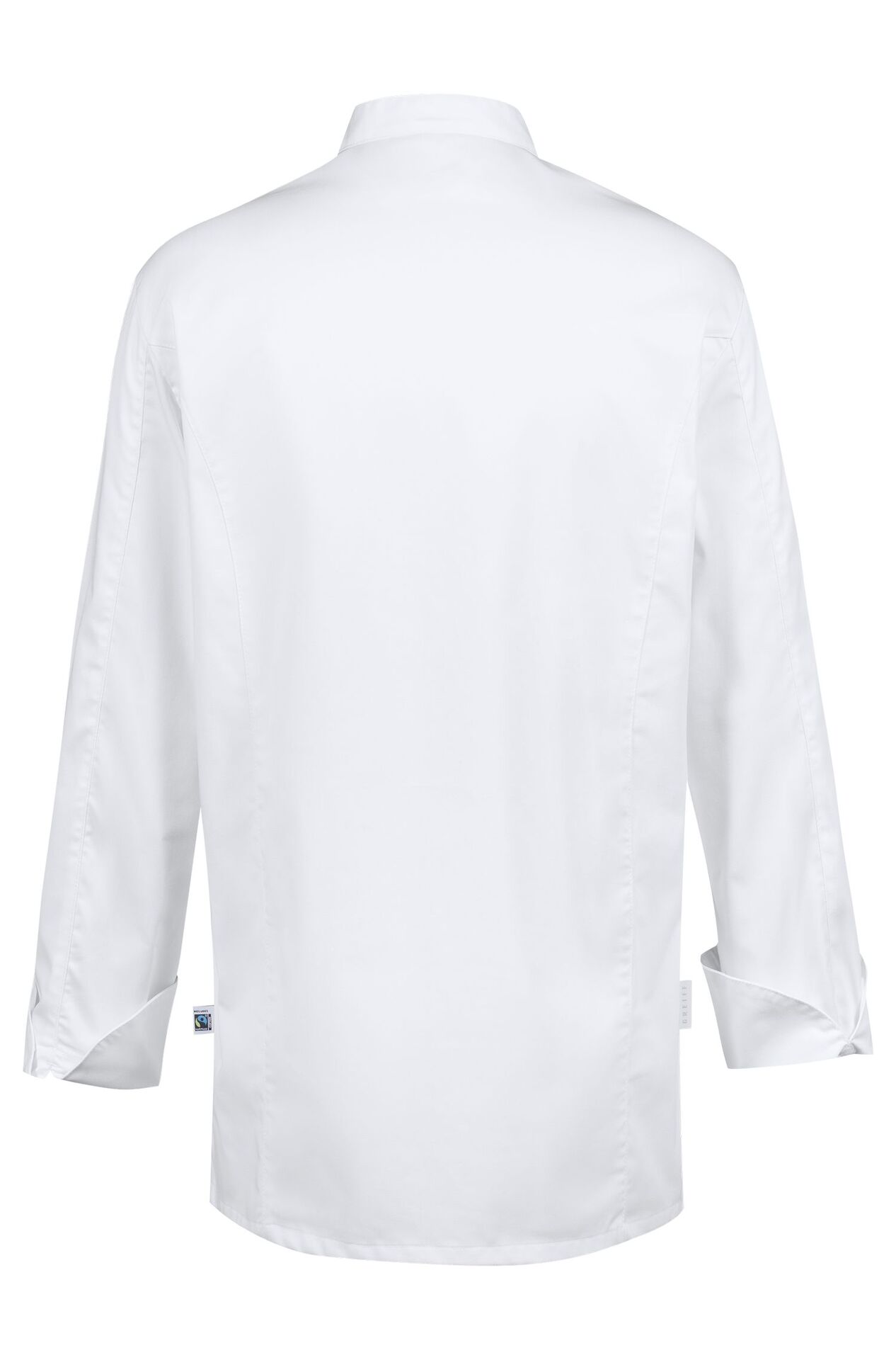 Herren-Kochjacke mit Stoffknöpfen 5563.6220 Herren-Kochjacke mit Stoffknöpfen 5563.6220 in Weiss, Rückansicht