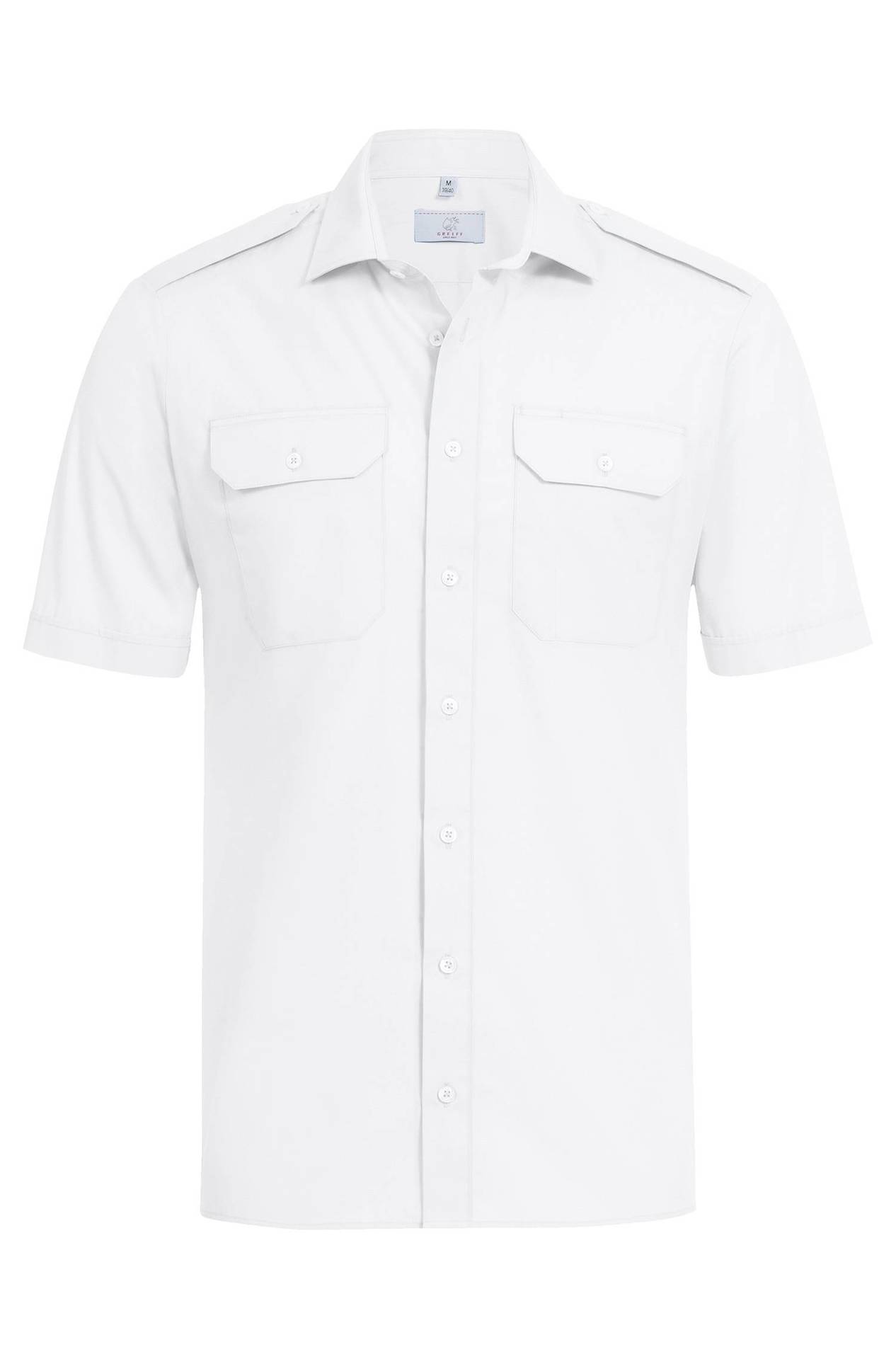 Herren-Pilothemd Kurzarm Simple 6731.1450, Weiss Herren-Pilothemd Kurzarm Simple 6731.1450