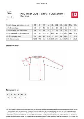 ID PRO Wear CARE T-Shirt V-Ausschnitt 0373 Damen Größen