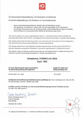 Warnweste 1900 Konformitätserklärung