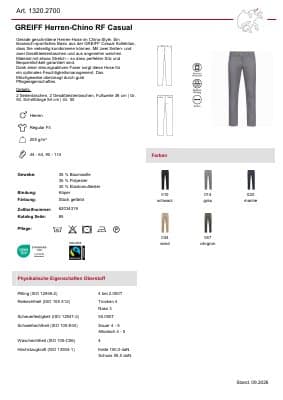 GREIFF Herren-Chino Casual 1320.2700 Datenblatt
