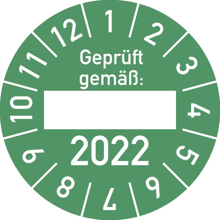 Prüfplakette Geprüft gemäß: 2022, Folie, Ø 3 cm