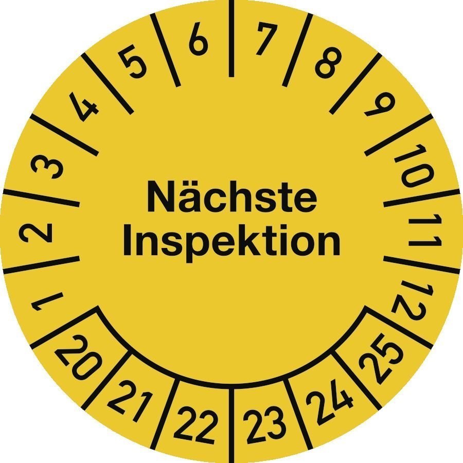 Prüfplaketten Nächste Inspektion 2018-2023 Ø 3 cm 100 Stück 